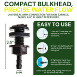 8mm BULKHEAD / Through-Hull Tank Connector - 2 Pack by Sustainable Village - product image 5 for Resin Society