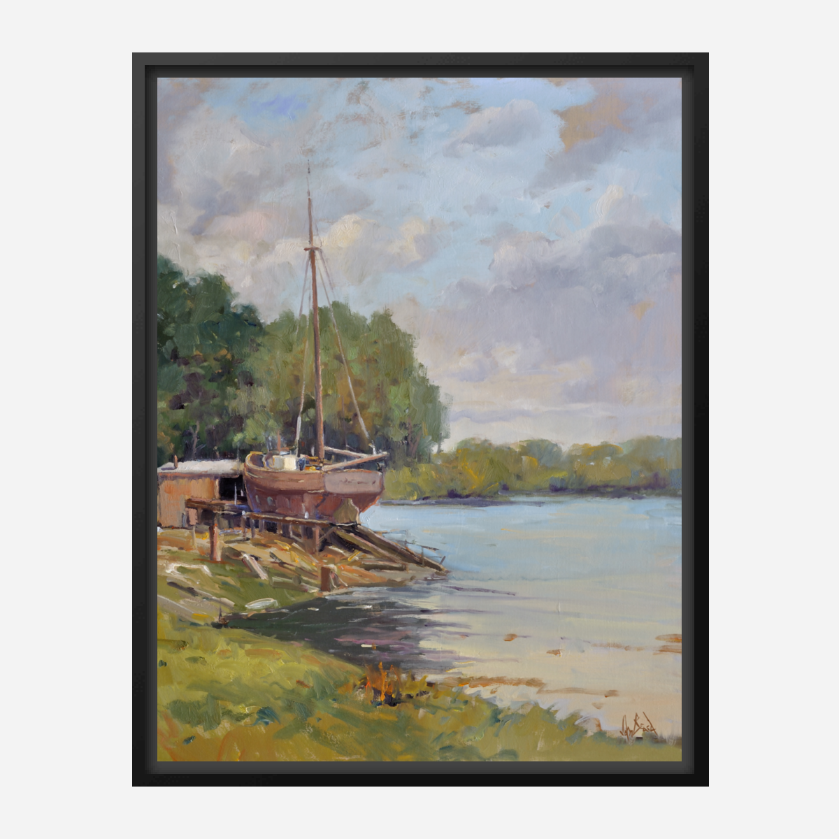 Boat Launch Artist Enhanced Canvas Print