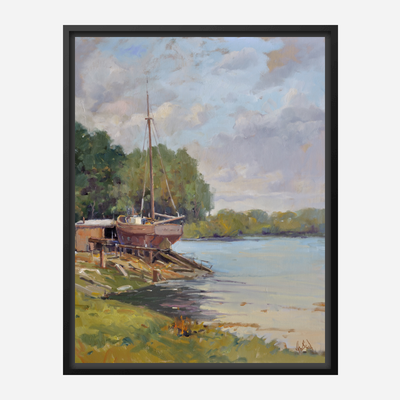 Boat Launch Artist Enhanced Canvas Print