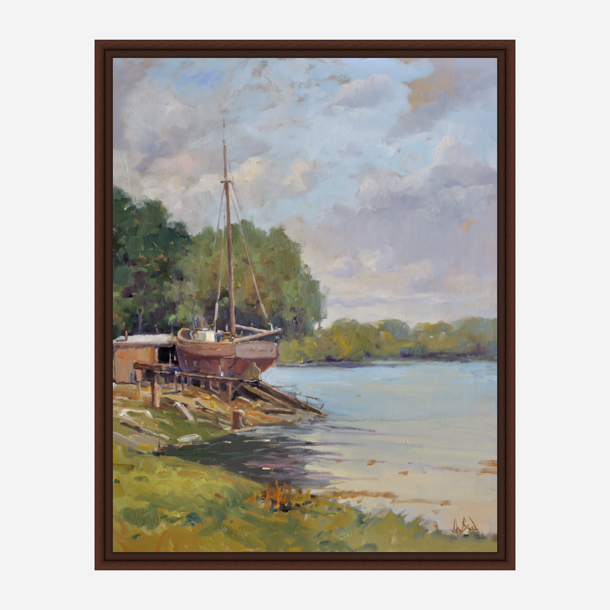 Boat Launch Artist Enhanced Canvas Print
