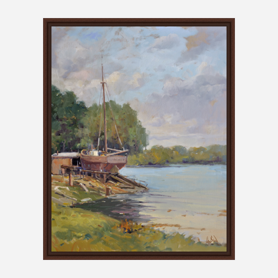 Boat Launch Artist Enhanced Canvas Print