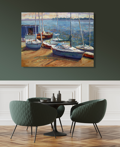 Boats of Borge Artist Enhanced Canvas Print by John Beard Collection - product image 3 for Resin Society