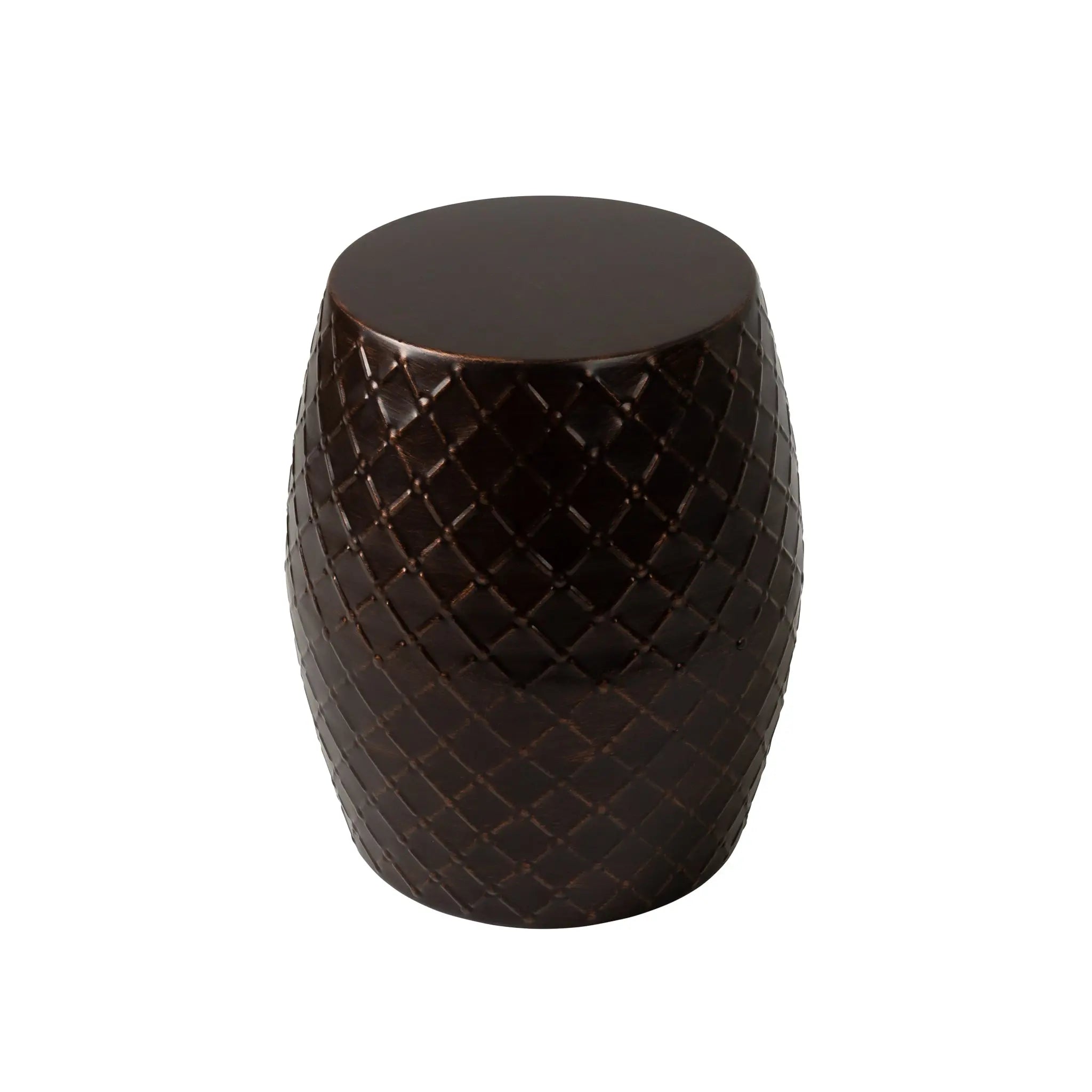 Braga Metal Stool Table in Antique Bronze Finish