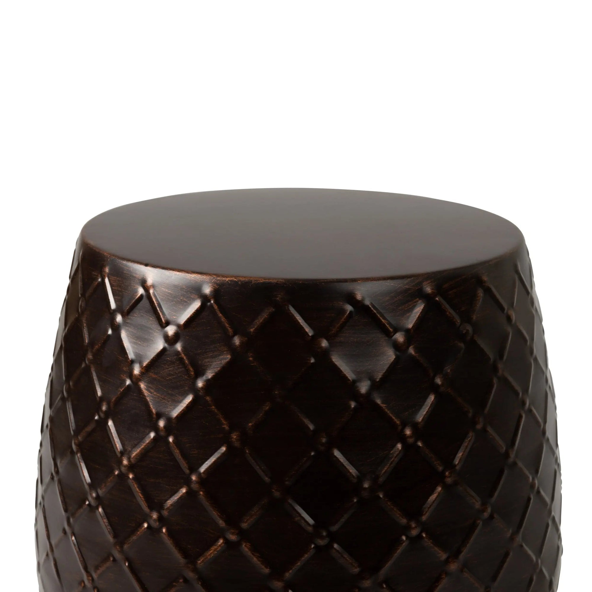 Braga Metal Stool Table in Antique Bronze Finish