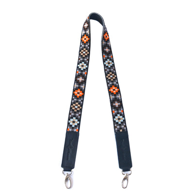 Mai Woven Bag Strap - Brown & Orange with Black Leather by Tin Marin Brand - main product image for Resin Society