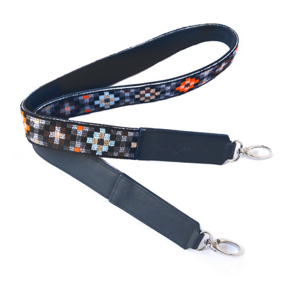 Mai Woven Bag Strap - Brown & Orange with Black Leather by Tin Marin Brand - product image 4 for Resin Society