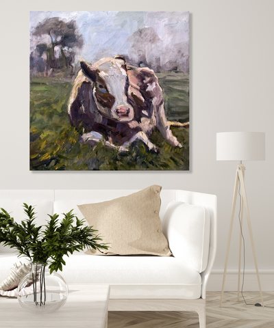 Brown Cow Artist Enhanced Canvas Print by John Beard Collection - product image 2 for Resin Society