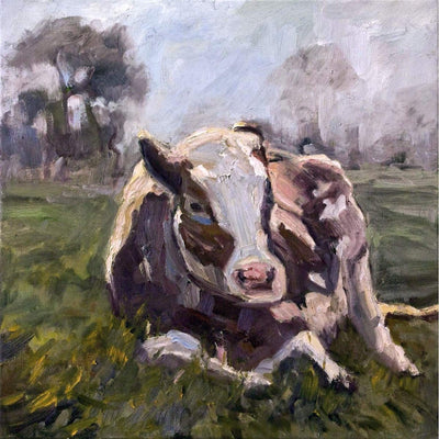 Brown Cow Artist Enhanced Canvas Print by John Beard Collection - main product image for Resin Society