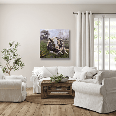 Brown Cow Artist Enhanced Canvas Print by John Beard Collection - product image 3 for Resin Society
