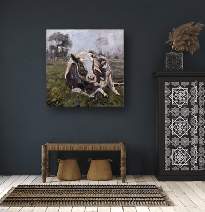 Brown Cow Artist Enhanced Canvas Print by John Beard Collection - product image 4 for Resin Society