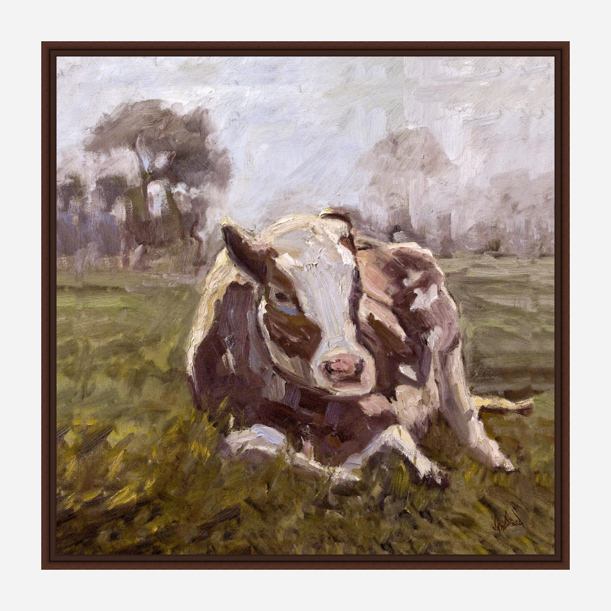 Brown Cow Artist Enhanced Canvas Print by John Beard Collection - product image 7 for Resin Society