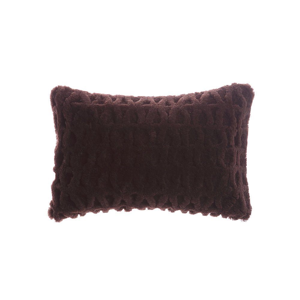 Amanda Hancrafted Sculpted Shearling Throw Pillow by Homelosophy