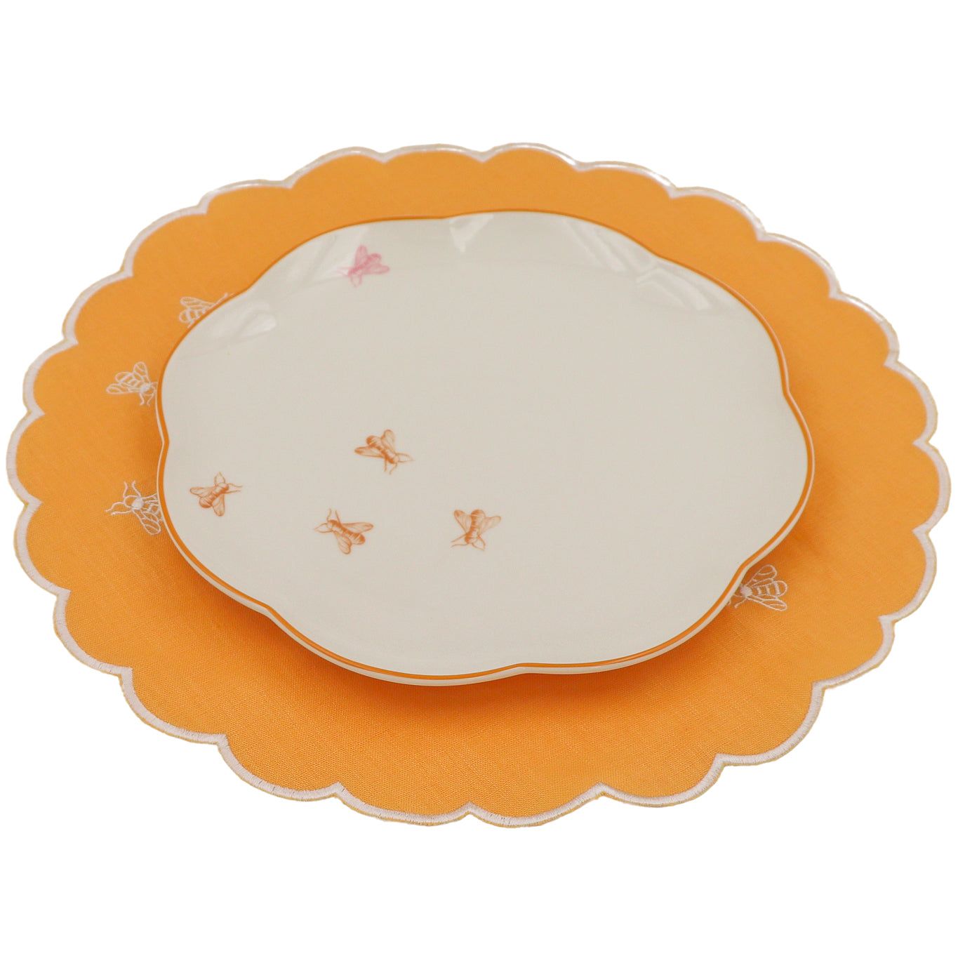 Bumble Voyage Scalloped Dinner Plate - Set of 4 (+1 Bonus Plate) by Ro'Table - product image 10 for Resin Society