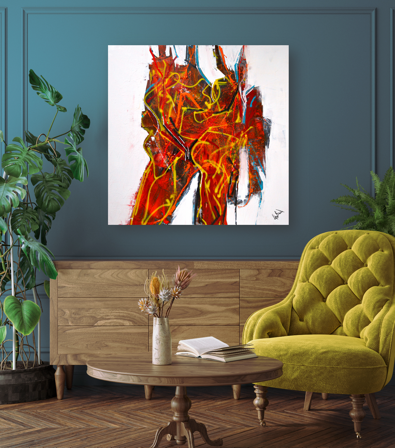 Burning Man Artist Enhanced Canvas Print by John Beard Collection - product image 2 for Resin Society