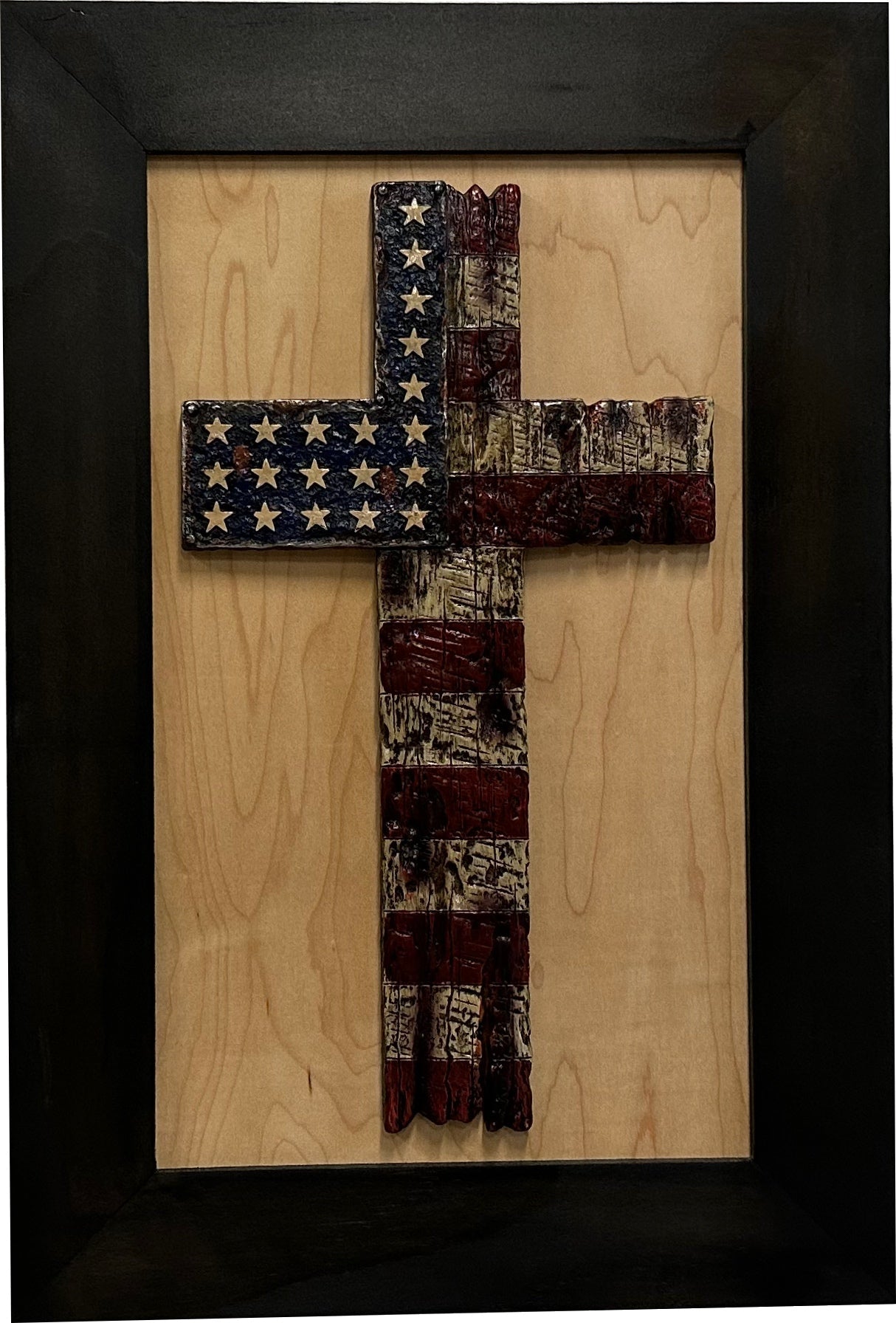 American Flag Cross Decorative Wall-Mounted Secure Gun Cabinet by Bellewood Designs - product image 9 for Resin Society