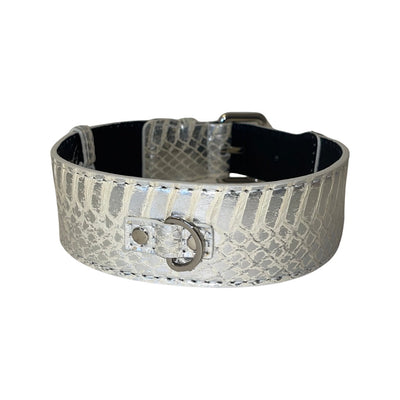 Stunning Silver Snake Classic Collar With Silver Classic Hardware by Allysa Payne Beverly Hills - product image 4 for Resin Society