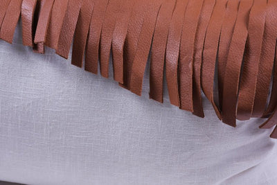 Leather Fringes Pillow by Homelosophy
