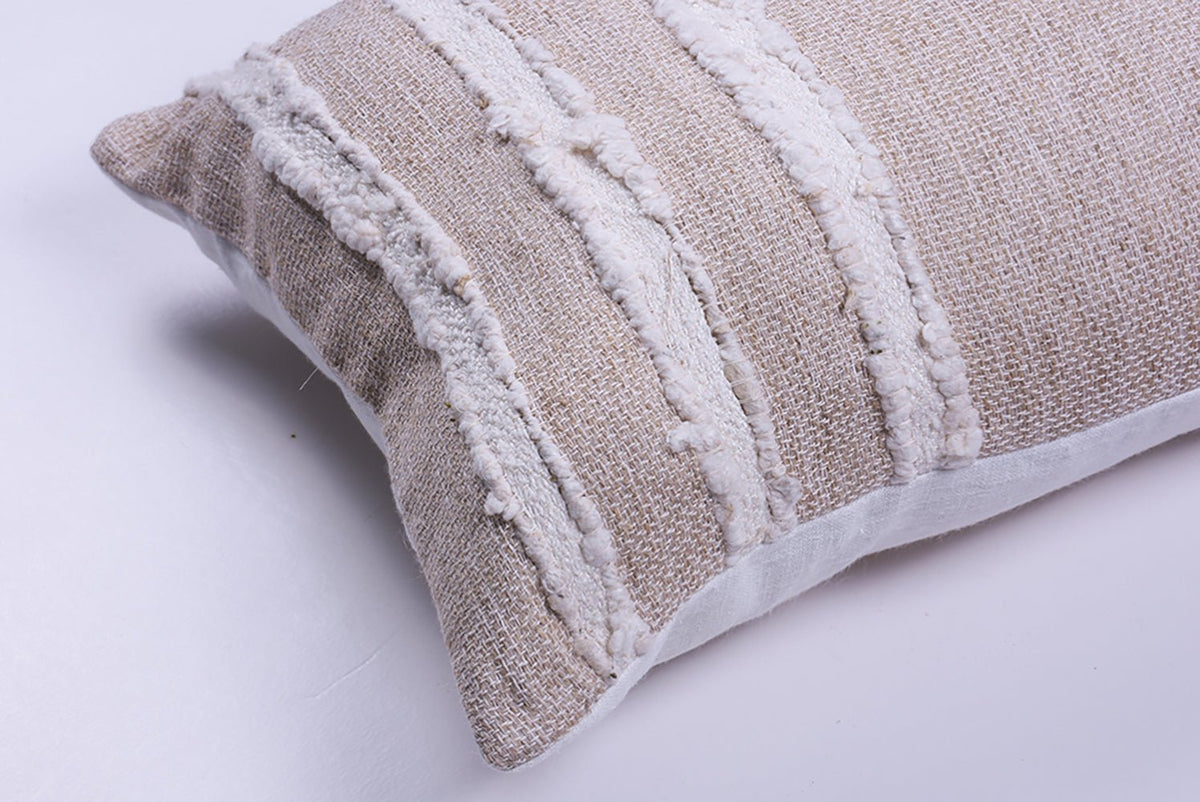 Ivory Raw Linen Square Pillow by Homelosophy