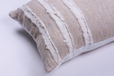 Ivory Raw Linen Square Pillow by Homelosophy