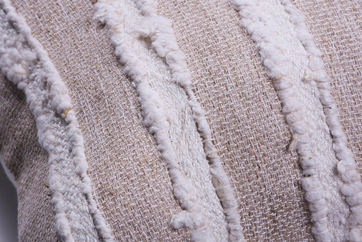 Ivory Raw Linen Square Pillow by Homelosophy