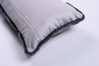 Shearling & Leather Lumbar Pillow by Homelosophy
