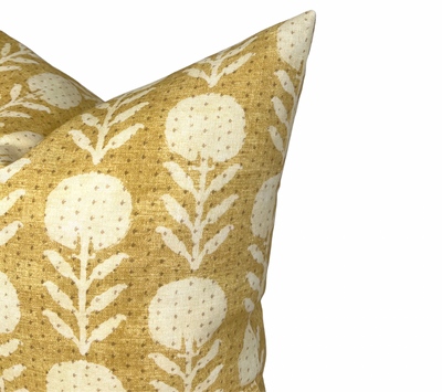 Zinnia Pillow Cover in Goldenrod, McLaurin + Piercy Textiles