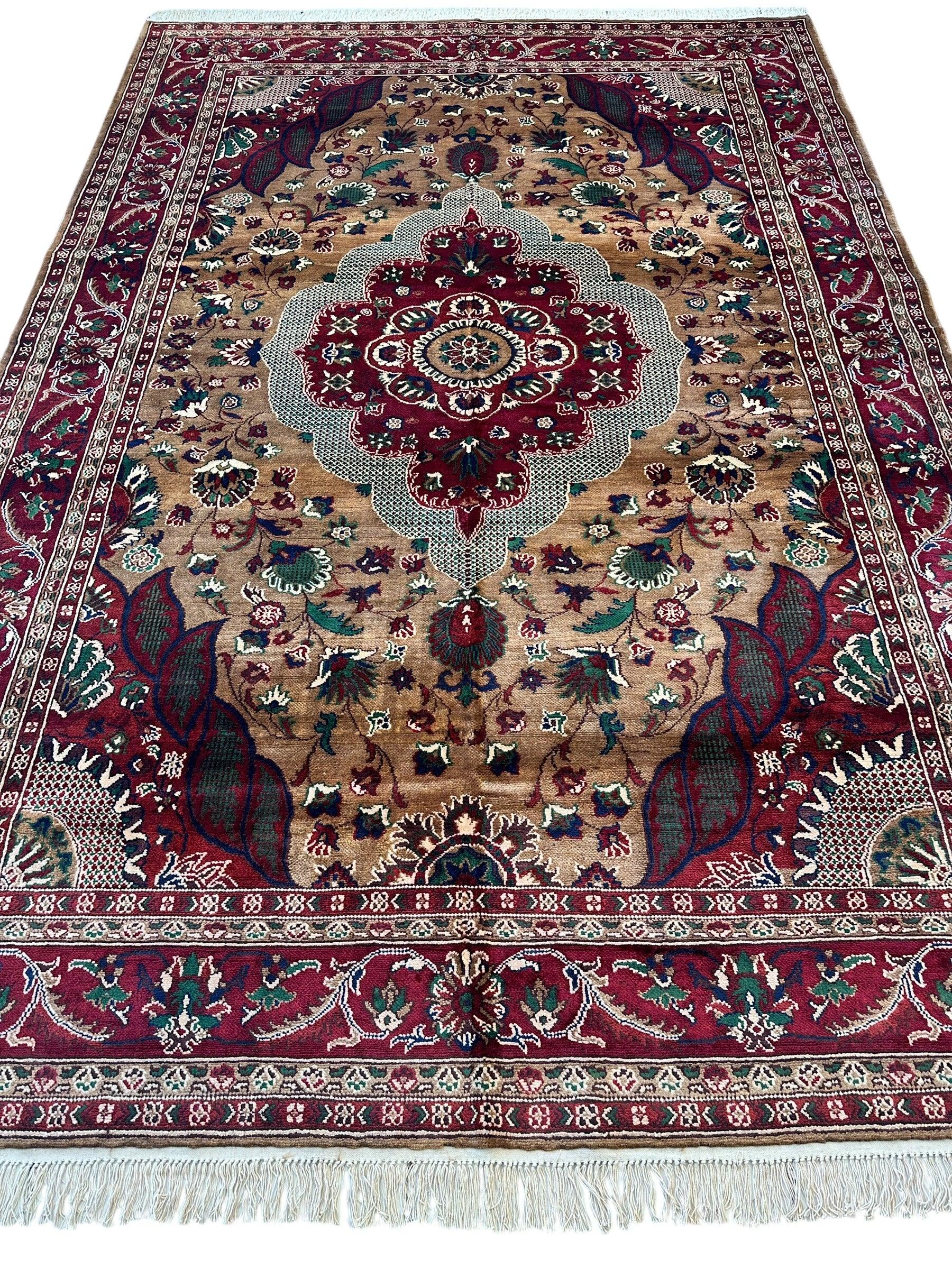 Hand-Knotted Afghan Garden Design Rug – 6’6” x 9’6” by Rugistan - product image 3 for Resin Society
