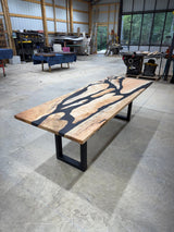 8x3 Maple River Table with maple wood surface and customizable legs by Sasquatch Tables LLC