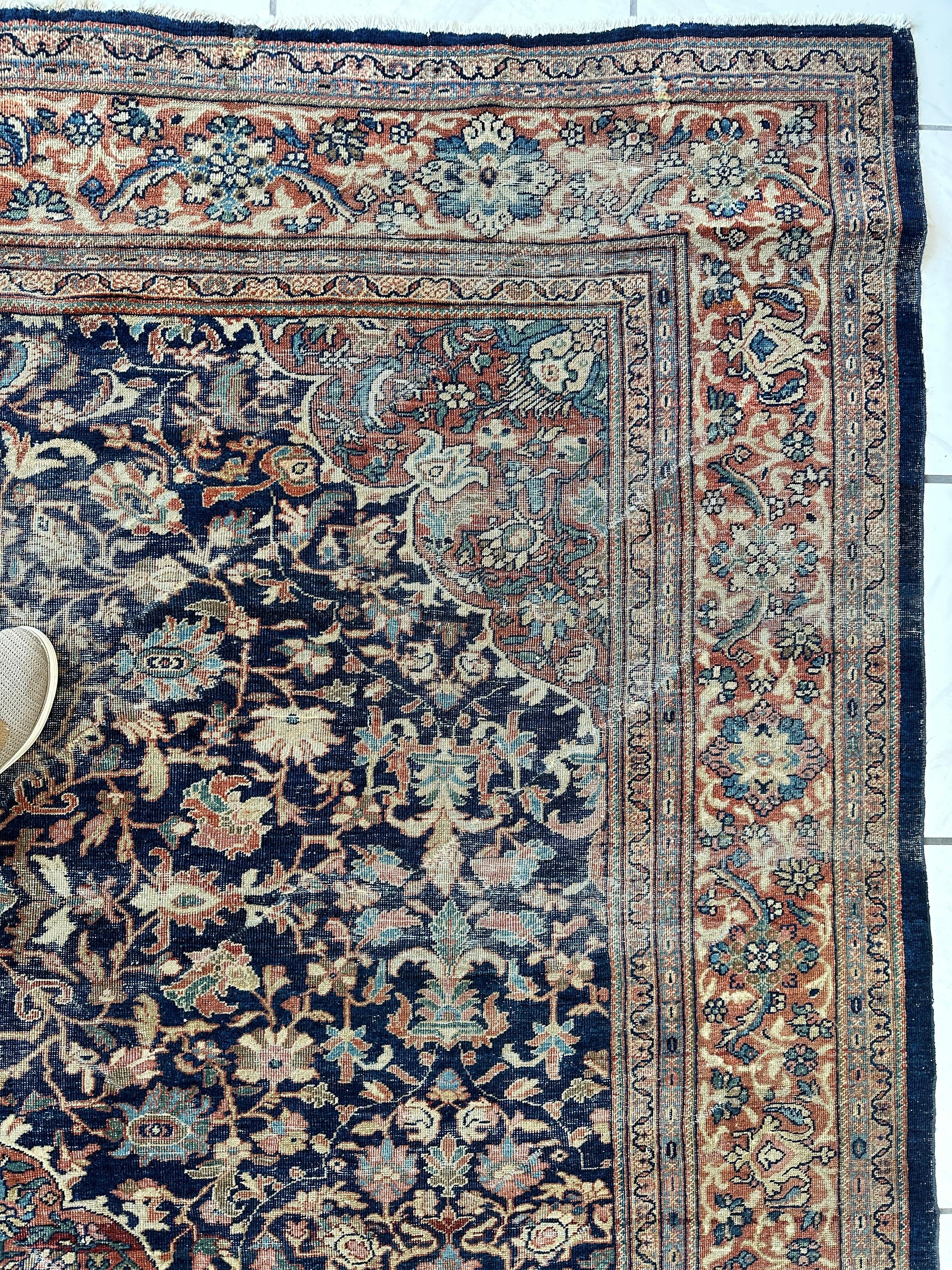 Antique Persian Mahal Rug 8’3”x12’ - Circa 1900 Treasure by Rugistan - product image 7 for Resin Society