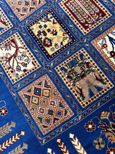 6'9″ x 10' Hand-Knotted Afghani Bakhtiari Wool Rug – Persian Garden by Rugistan - product image 5 for Resin Society