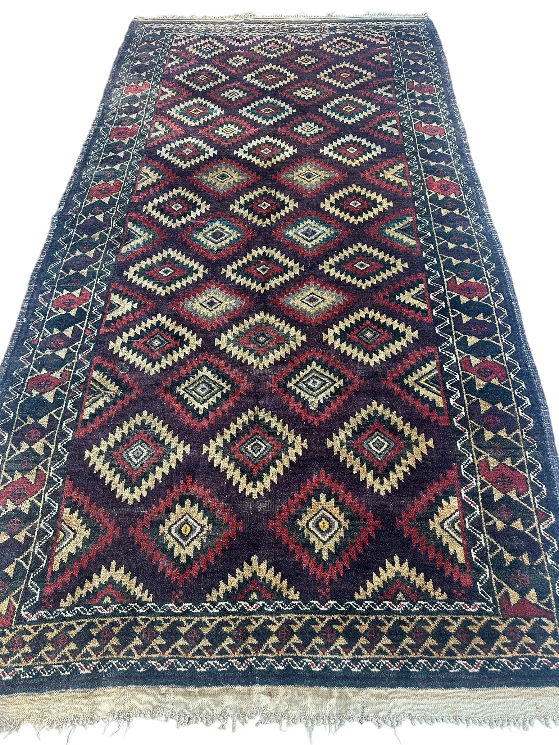 Antique 1900’s Tribal Baluch Wool Rug 4’5” x 8’6” by Rugistan - product image 3 for Resin Society