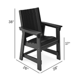 SoPoly Callaway Outdoor Dining Chair in multiple colors on a patio