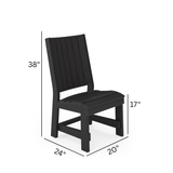 SoPoly Callaway Armless Table Chair in outdoor setting showing slim armless design and wood grain texture