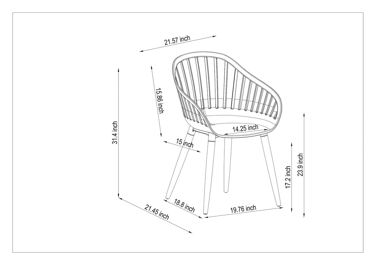 Portals Light C-shape Chair Set by LifestyleGarden US - product image 13 for Resin Society