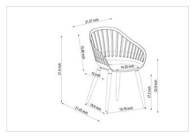 Portals Light C-shape Chair Set by LifestyleGarden US - product image 13 for Resin Society