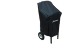 Woodhaven Full Firewood Rack Cover with zipper closure protecting stacked firewood outdoors