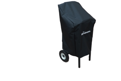 Woodhaven Full Firewood Rack Cover with zipper closure protecting stacked firewood outdoors