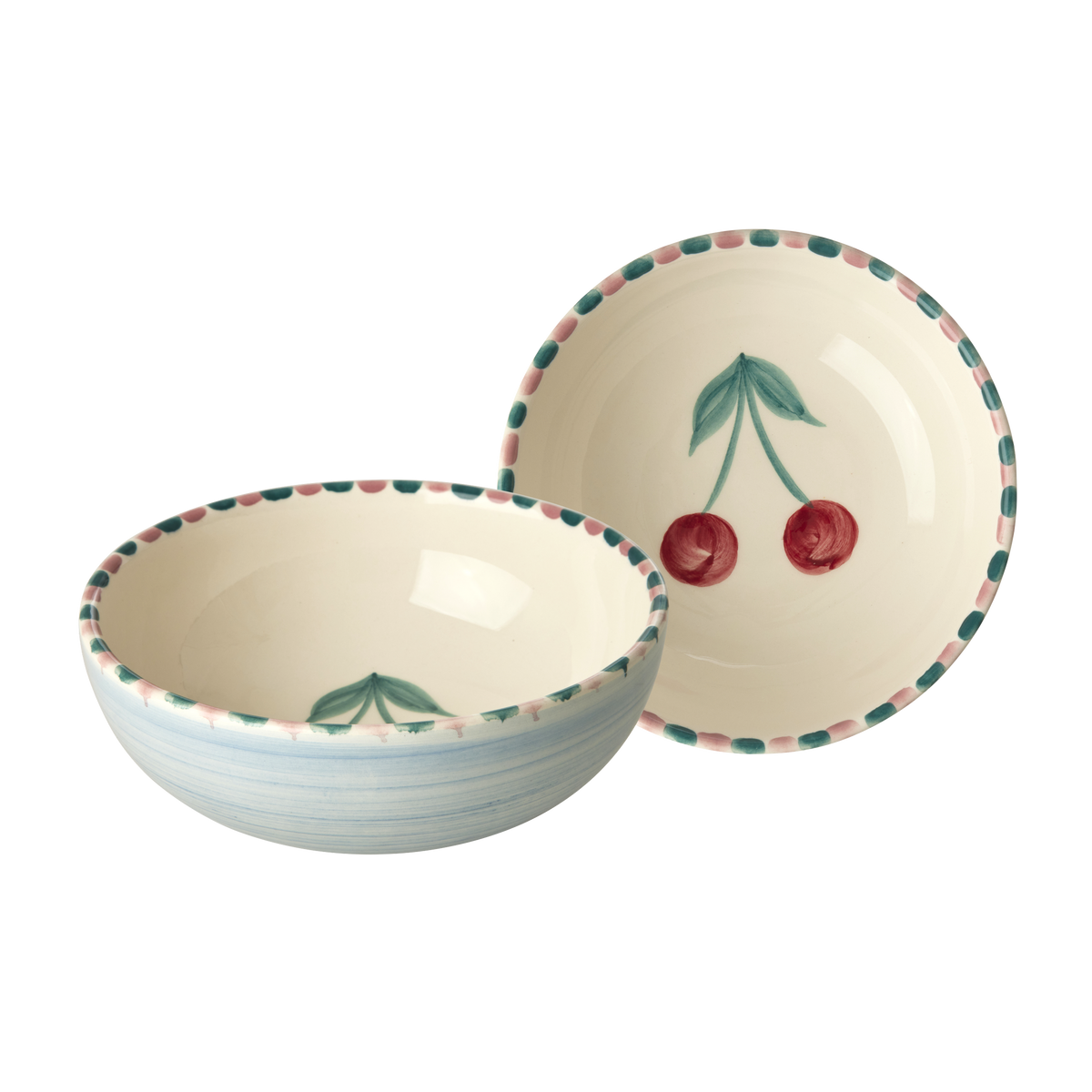 Ceramic Bowl with Hand Painted Cherry - 11.8 oz by Rice By Rice - main product image for Resin Society