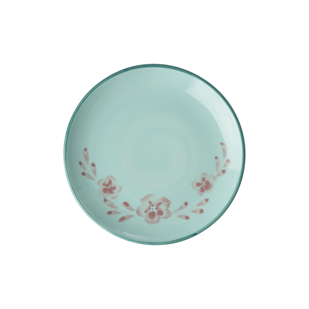 Ceramic Cake Plate with Hand Painted Flower Vine by Rice By Rice - main product image for Resin Society