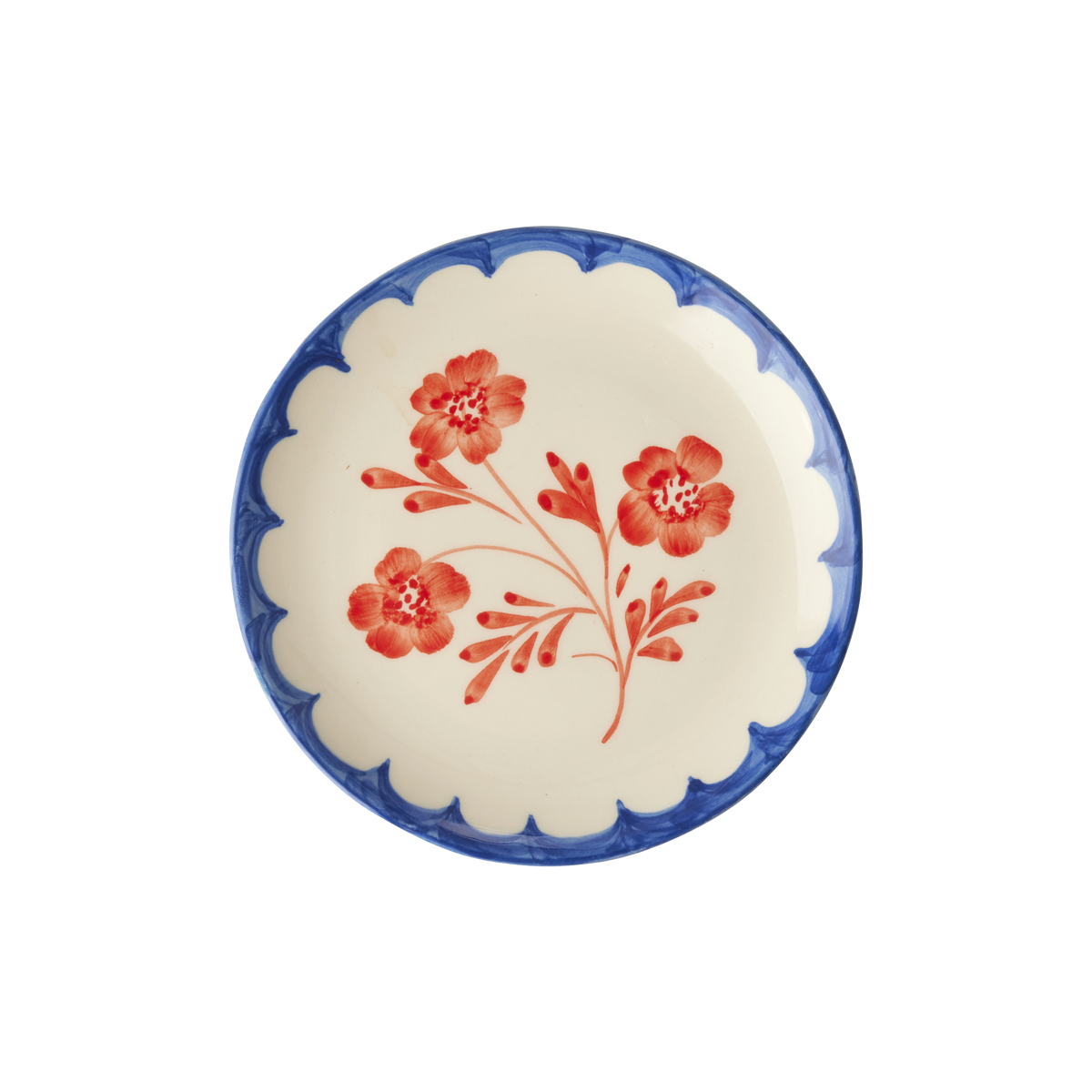 Ceramic Cake Plate with Hand Painted Vintage Flower by Rice By Rice - main product image for Resin Society