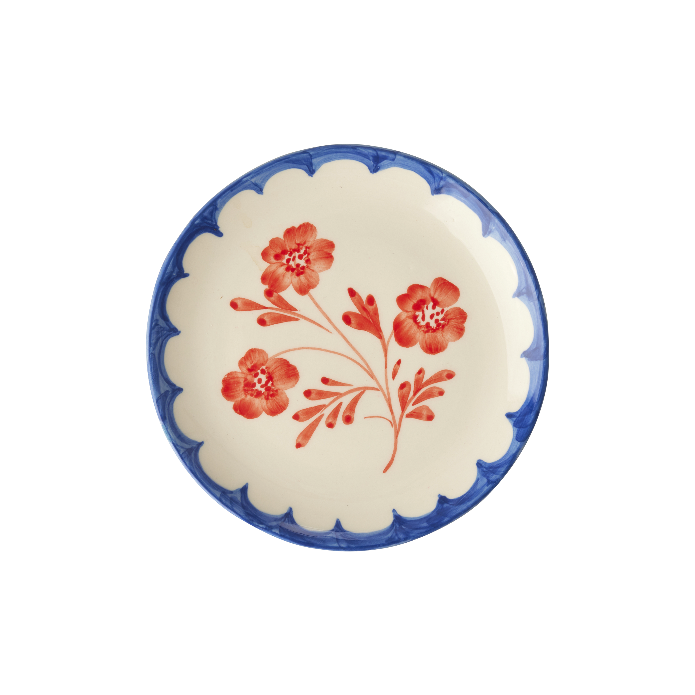 Ceramic Cake Plate with Hand Painted Vintage Flower by Rice By Rice - main product image for Resin Society