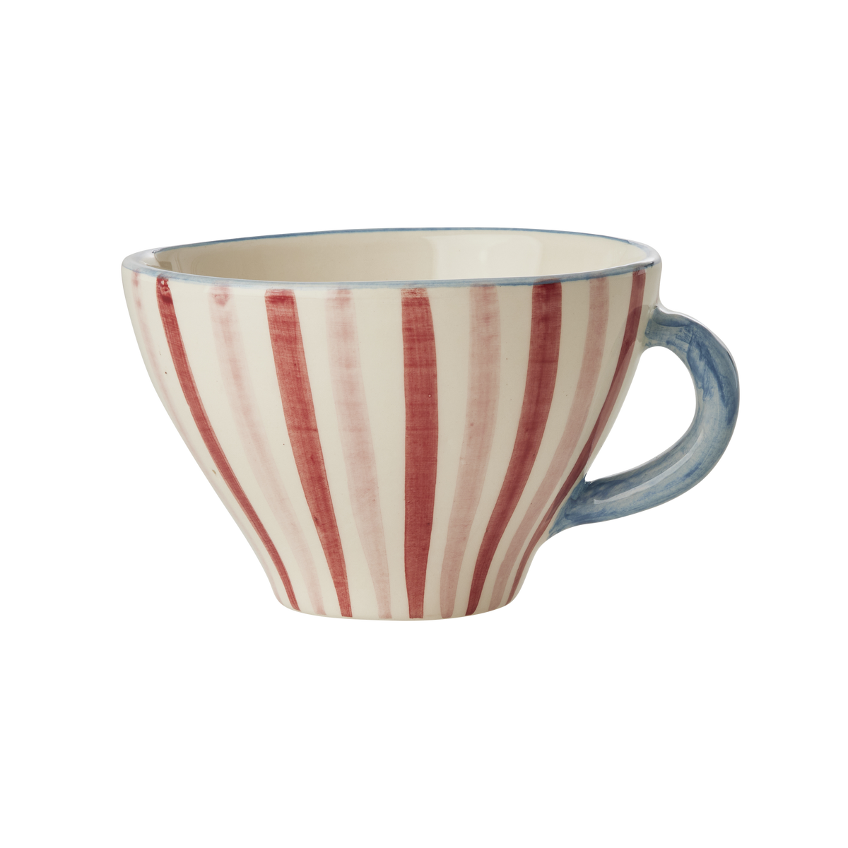 Ceramic Tea Cup with Hand Painted Stripes - 5.0 oz by Rice By Rice - main product image for Resin Society