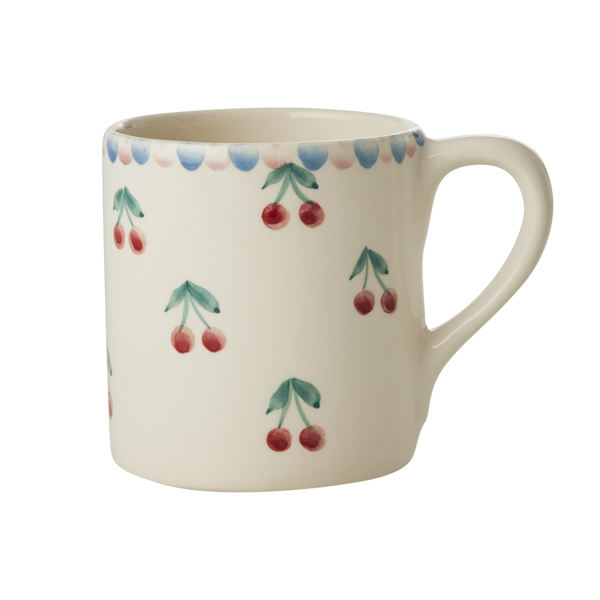 Ceramic Mug with Hand Painted Cherries - 14.2 oz by Rice By Rice - main product image for Resin Society