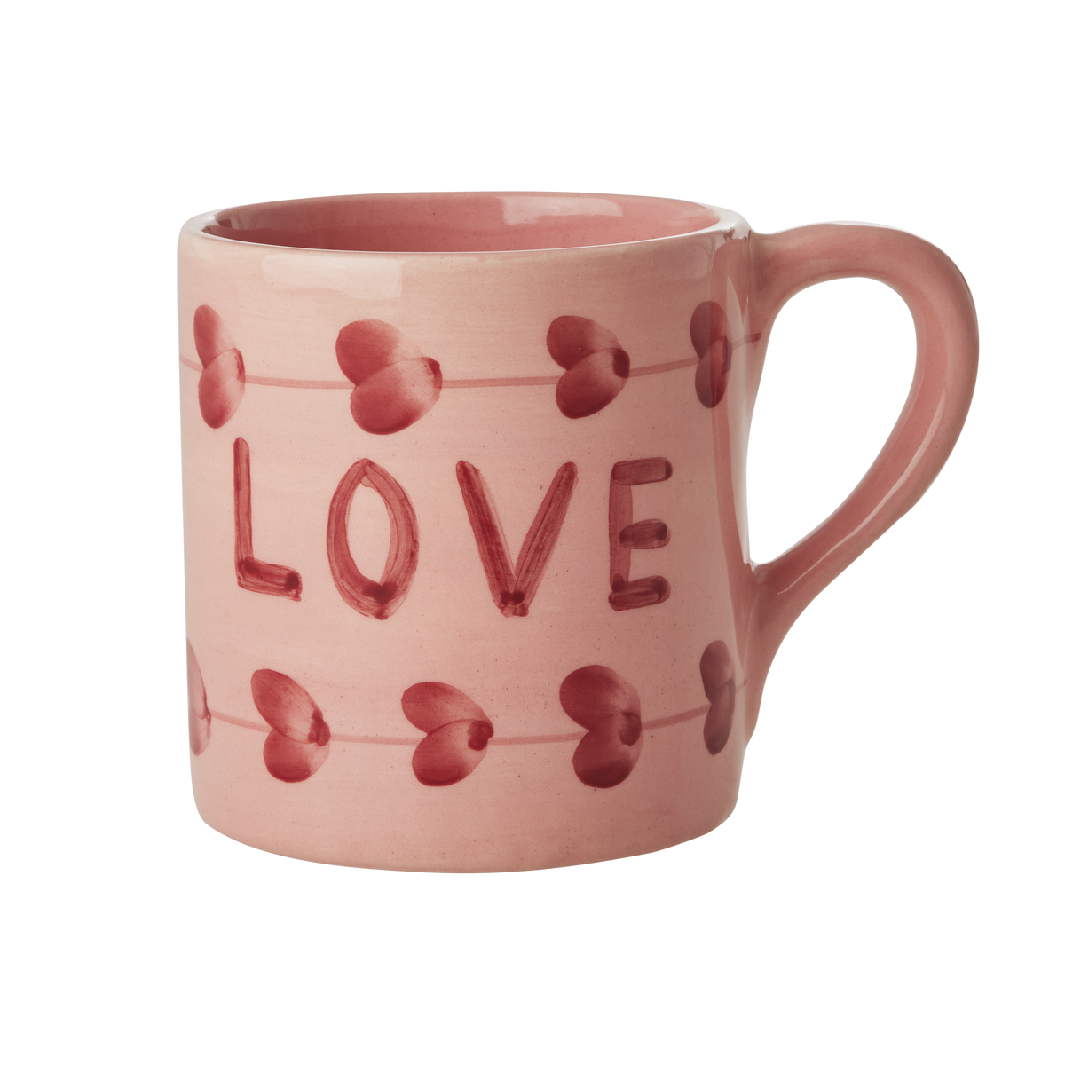Ceramic Mug with Hand Painted Love - 14.2 oz by Rice By Rice - main product image for Resin Society