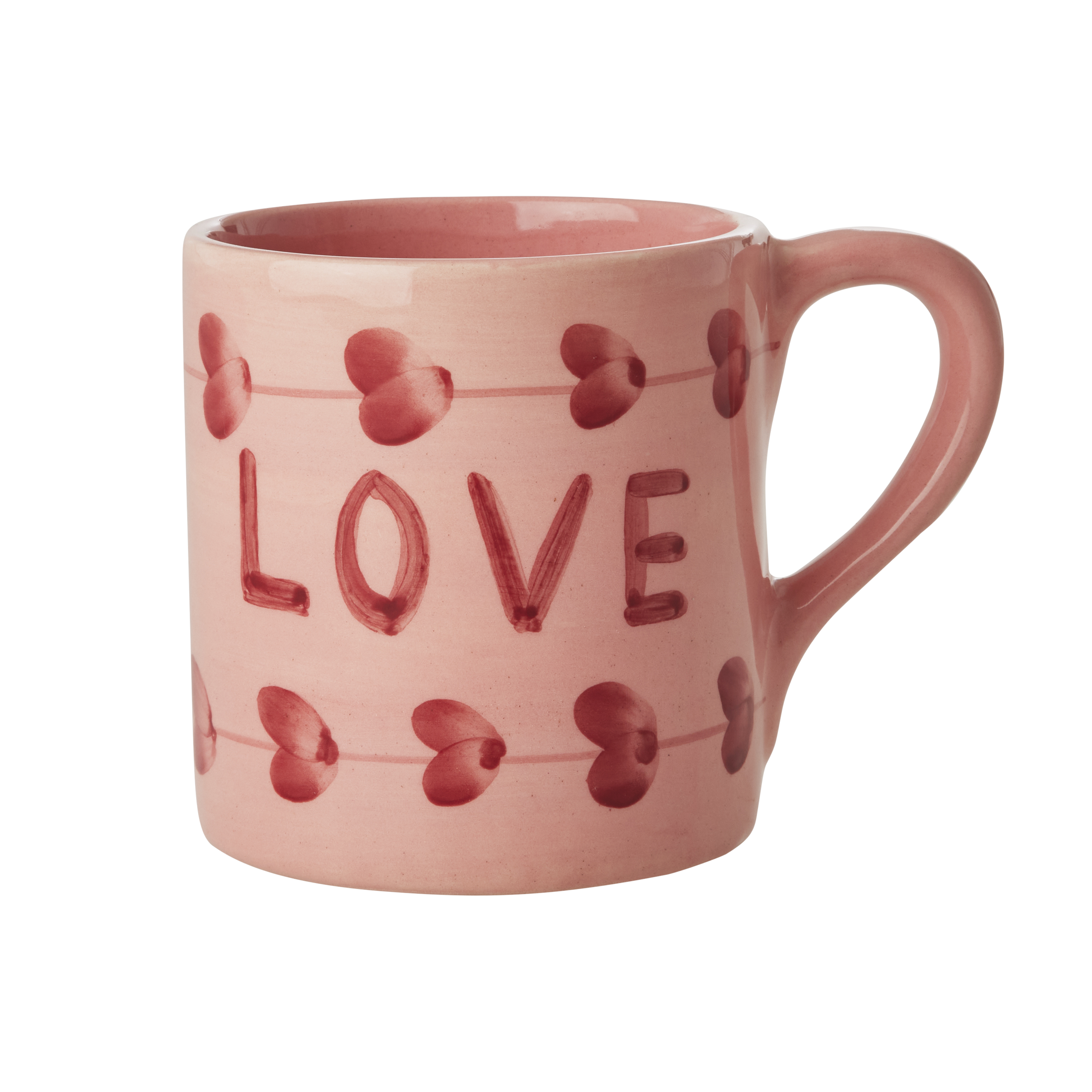Ceramic Mug with Hand Painted Love - 14.2 oz by Rice By Rice - main product image for Resin Society