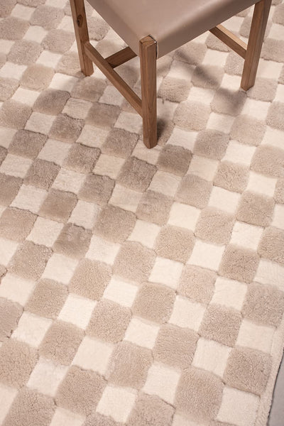 Checkered – High and Low Shearling Rug by Homelosophy