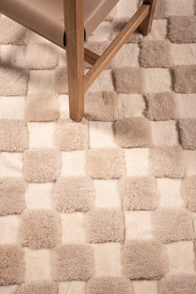 Checkered – High and Low Shearling Rug by Homelosophy