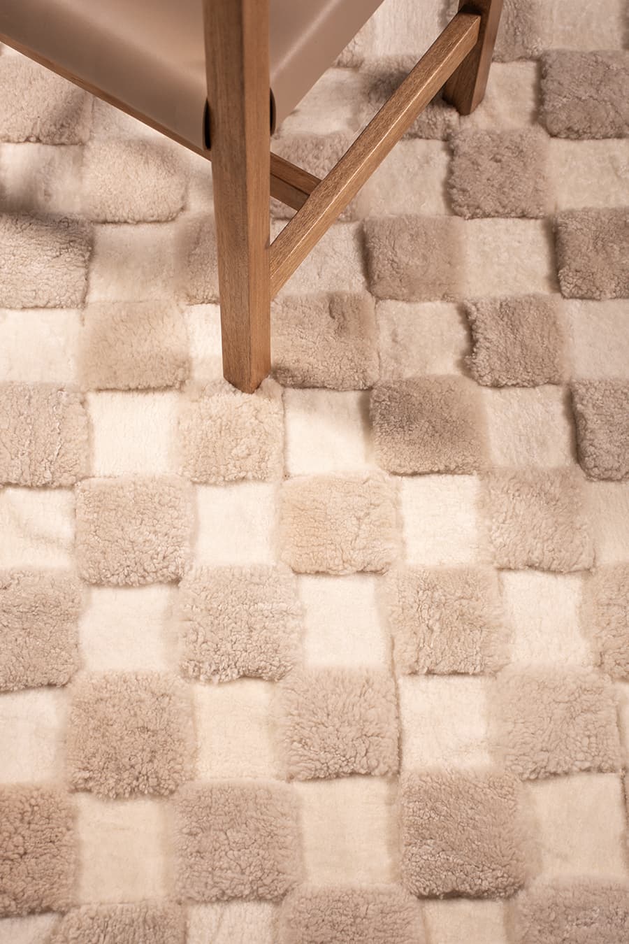 Checkered – High and Low Shearling Rug by Homelosophy