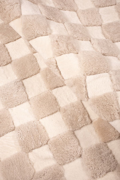 Checkered – High and Low Shearling Rug by Homelosophy