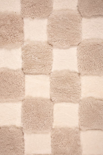 Checkered – High and Low Shearling Rug by Homelosophy